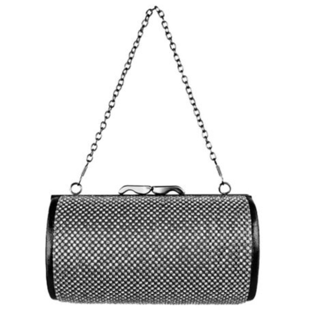 Olivia Miller | NWT Reagan Rhinestone Cylinder Bag Clutch + 2 Chain Straps - Picture 10 of 17